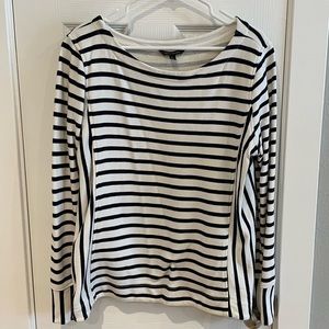 Banana Republic navy and white striped sweater